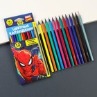 Цветные карандаши, 12 цветов, трехгранные, Человек-паук - Фото 2