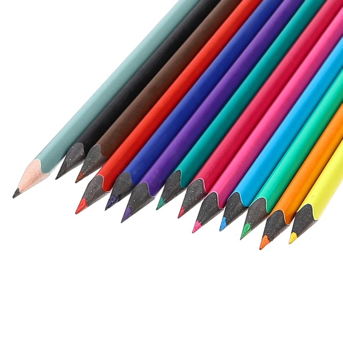 Карандаши цветные 12 цветов "Смешарики" + чернографитный карандаш, Смешарики