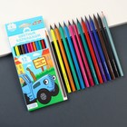 Цветные карандаши, 12 цветов, трехгранные, Синий трактор - Фото 2