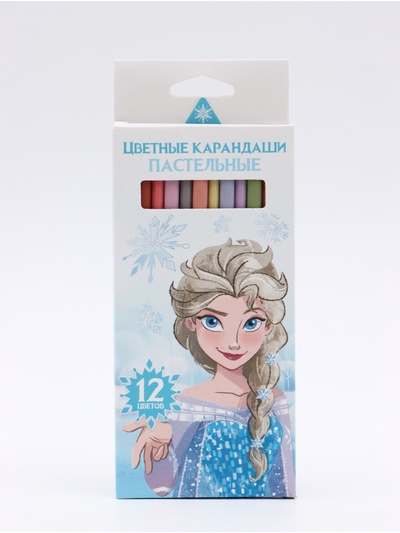 Цветные карандаши пастельные, 12 цветов, трехгранные, «Сестры»