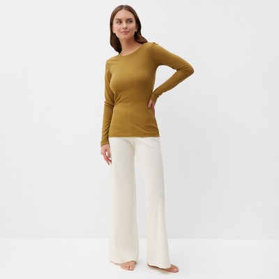 Лонгслив женский KAFTAN: Basic line, тёмно-оливковый, размер 40-42