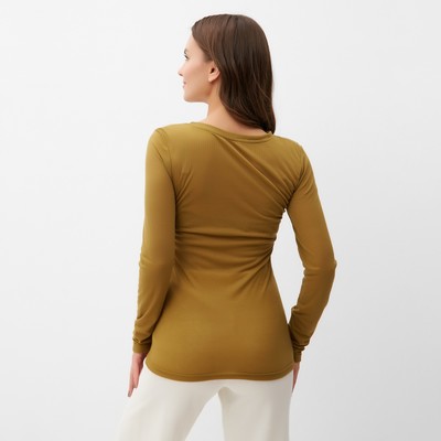 Лонгслив женский KAFTAN: Basic line, тёмно-оливковый, размер 40-42