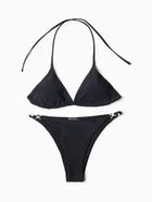 Купальник женский раздельный с блестящими вставками MINAKU, размер 42, чёрный - Фото 5