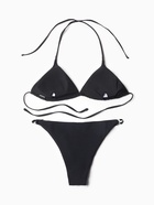 Купальник женский раздельный с блестящими вставками MINAKU, размер 44, чёрный - Фото 9