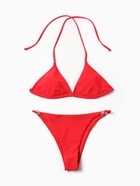 Купальник женский раздельный с блестящими вставками MINAKU, красный, размер 42 - Фото 4