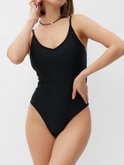 Купальник женский слитный однотонный MINAKU, размер 42, чёрный - Фото 2