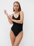 Купальник женский слитный однотонный MINAKU, размер 46, чёрный - Фото 1