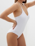 Купальник женский слитный однотонный MINAKU, размер 42, белый - Фото 2