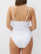 Купальник женский слитный однотонный MINAKU, размер 42, белый - Фото 4