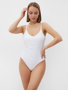 Купальник женский слитный однотонный MINAKU, размер 44, белый - Фото 1