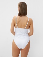 Купальник женский слитный однотонный MINAKU, размер 44, белый - Фото 4