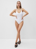 Купальник женский слитный однотонный MINAKU, размер 48, белый - Фото 2