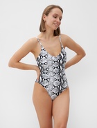 Купальник женский слитный со змеиным принтом MINAKU, размер 42 - Фото 1