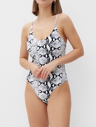 Купальник женский слитный со змеиным принтом MINAKU, размер 48 - Фото 2