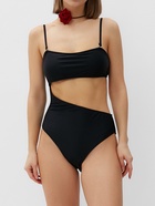 Купальник женский слитный с вырезом на животе MINAKU, размер 42, чёрный - Фото 3