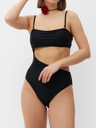 Купальник женский слитный с вырезом на животе MINAKU, размер 46, чёрный - Фото 1