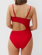 Купальник женский слитный с вырезом на животе MINAKU, размер 42, красный - Фото 4