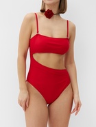 Купальник женский слитный с вырезом на животе MINAKU, размер 46, красный - Фото 1