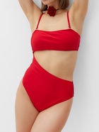 Купальник женский слитный с вырезом на животе MINAKU, размер 46, красный - Фото 2