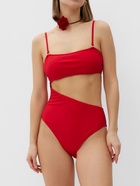 Купальник женский слитный с вырезом на животе MINAKU, размер 46, красный - Фото 3