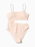 Купальник женский слитный с вырезом на животе MINAKU, размер 42, цвет молочный - Фото 3