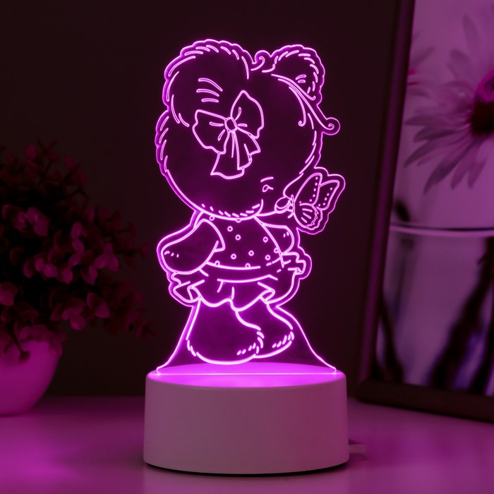 Светильник "Медвежонок" LED RGB от сети 9,7х9,5х18 см RISALUX - фото 1909407001