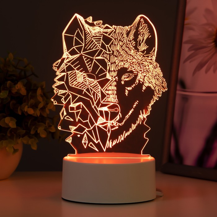 Светильник "Волк" LED RGB от сети 13,5х9,5х17,6 см RISALUX - фото 1928396366