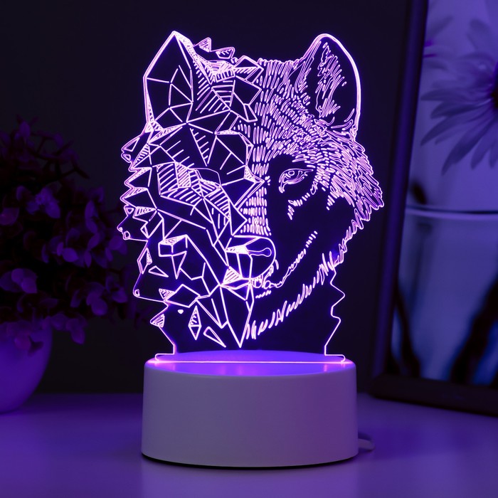 Светильник "Волк" LED RGB от сети 13,5х9,5х17,6 см RISALUX - фото 1909407021