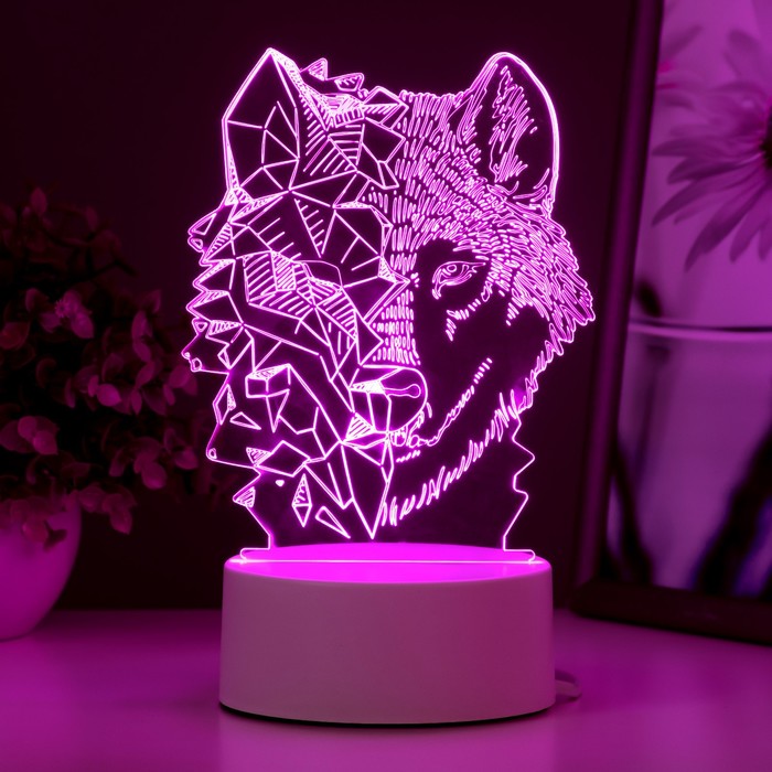 Светильник "Волк" LED RGB от сети 13,5х9,5х17,6 см RISALUX - фото 1928396367