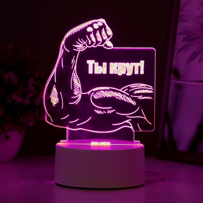 Светильник "Ты крут" LED RGB от сети 12,8х9,5х14,5 см RISALUX - фото 1906496331