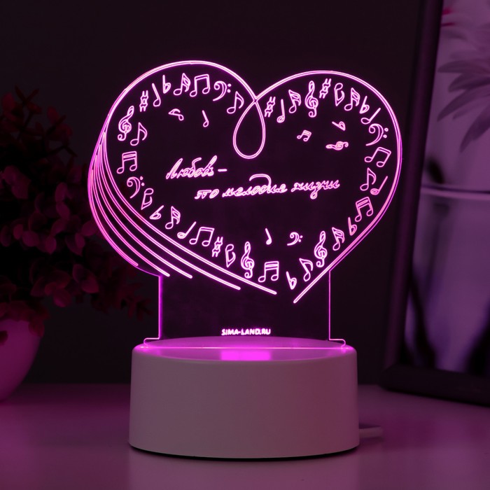 Светильник "Любовь" LED RGB от сети 14,2х9,5х12,6 см RISALUX - Фото 1