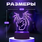 Светильник 3D ночник RISALUX «Дракон», LED RGB, от сети, 14.2×9.5×16 см 9720822 - фото 12718096