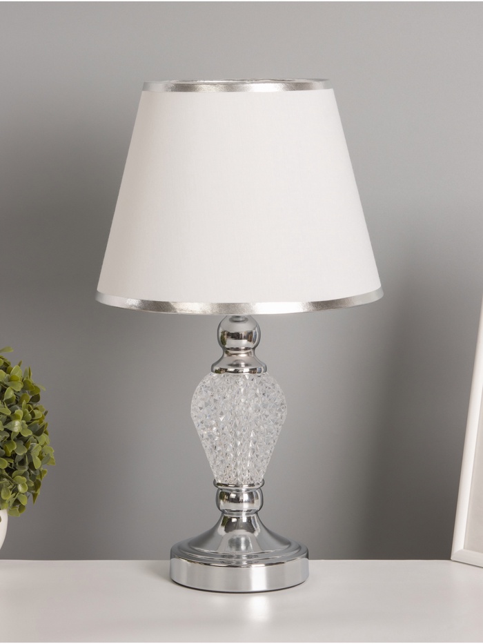 Настольная лампа «Инес» Е27 40 Вт хром 25×25×43 см RISALUX - Фото 1