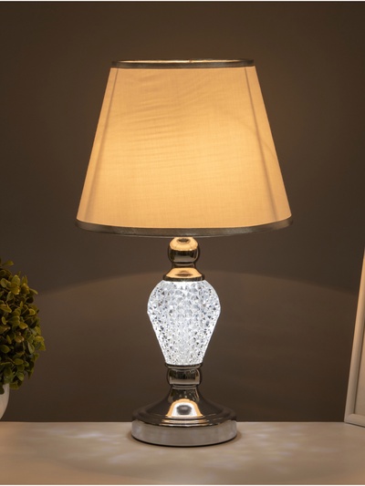 Настольная лампа «Инес» Е27 40 Вт хром 25×25×43 см RISALUX