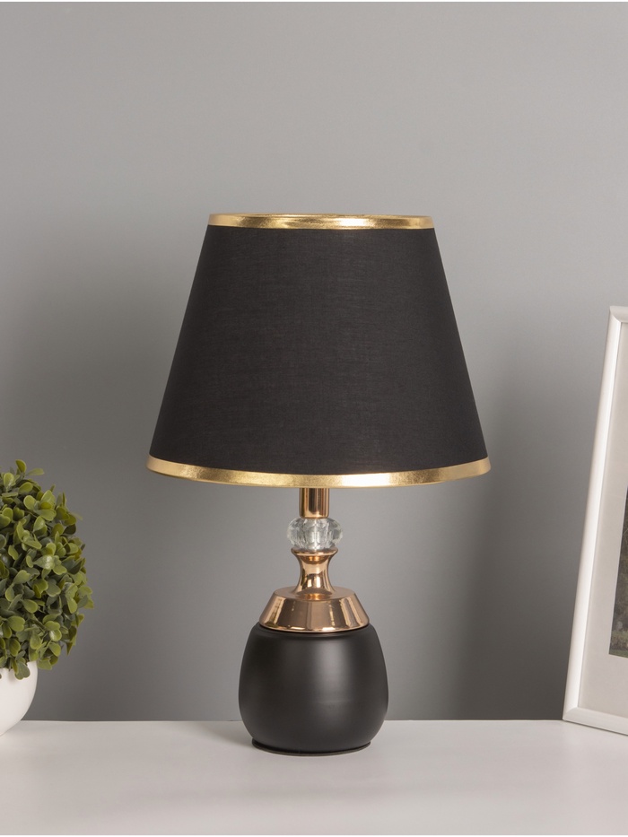 Настольная лампа «Лейла» Е27 40 Вт черно -золотой 25×25×41 см RISALUX - Фото 1