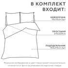 Постельное бельё Экономь и Я дуэт «Веточки», 143х215см-2шт, 215х220см, 70х70см-2шт, полисатин, 80г/м² - Фото 2