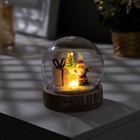 Светодиодная фигура «Шар с Дедом Морозом» 8 × 8.5 × 8 см, дерево, пластик, батарейки AG13х3, свечение тёплое белое - фото 320740478