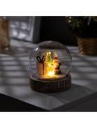 Светодиодная фигура «Шар с Дедом Морозом» 8×8.5×8 см, дерево, пластик, батарейки AG13×3 (в комплекте), свечение тёплое белое - фото 119636851