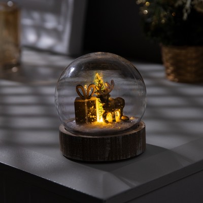 Шар светодиодный, Luazon Lighting, 8.5 см, батарейки в комплекте, свечение тёплое белое