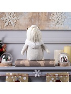 Светодиодная фигура «Гном белый» 20×24×10 см, текстиль, батарейки AG10×3 (в комплекте), свечение тёплое белое - фото 61042708