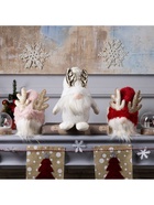 Светодиодная фигура «Гном белый» 20×24×10 см, текстиль, батарейки AG10×3 (в комплекте), свечение тёплое белое - фото 61042710