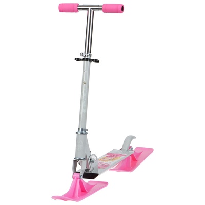 Самокат-снегокат 2 в 1 Snow Cat, колёса 100 мм, белый