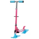 Самокат-снегокат 2 в 1 Snow Cat, колёса 120 мм, голубой, розовый - Фото 6