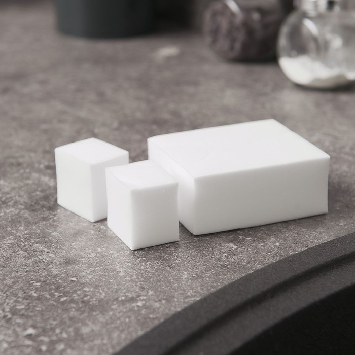 Губка меламиновая, 8 кубиков, 12х7.5х3.7 см - фото 1905036299