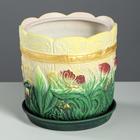 Горшок для цветов "Поляна", жёлто-зелёный, керамика, 6 л - Фото 2