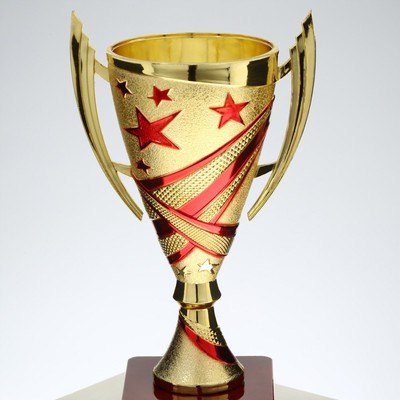 Кубок золотой 183C, наградная фигура, подставка пластик, 17×8.5×6.5 см