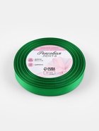 Лента репсовая, 15 мм, 23±1 м, зелёная №19 - Фото 4