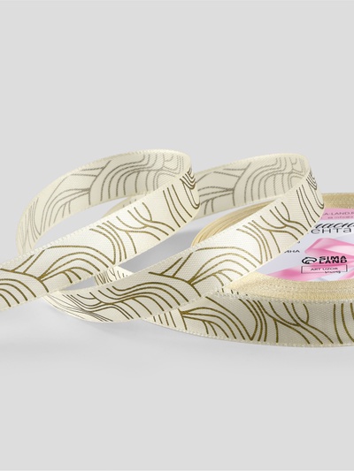 Лента атласная «Линии», 15 мм, 23±1 м, бежевая