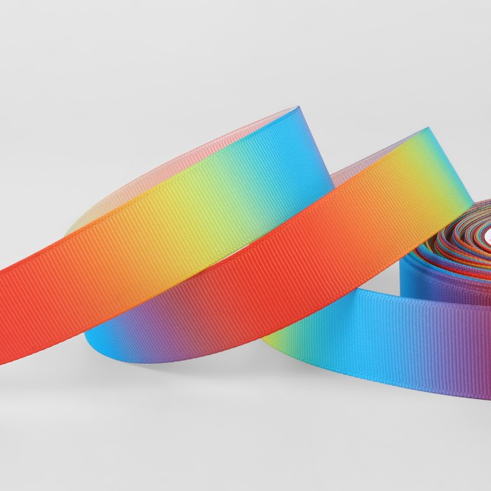 Лента репсовая «Радуга», 25 мм, 23 ± 1 м, разноцветная - Фото 1