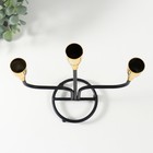 Подсвечник металл на 3 свечи "Нептун" чёрный с золотом 19,8х9,7х22,3 см - фото 25514930